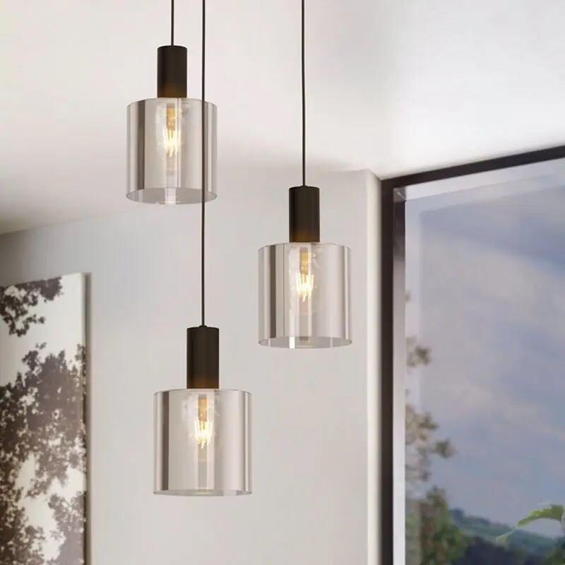 Graue Pendelleuchte Rauchglas, Paulina Highlight