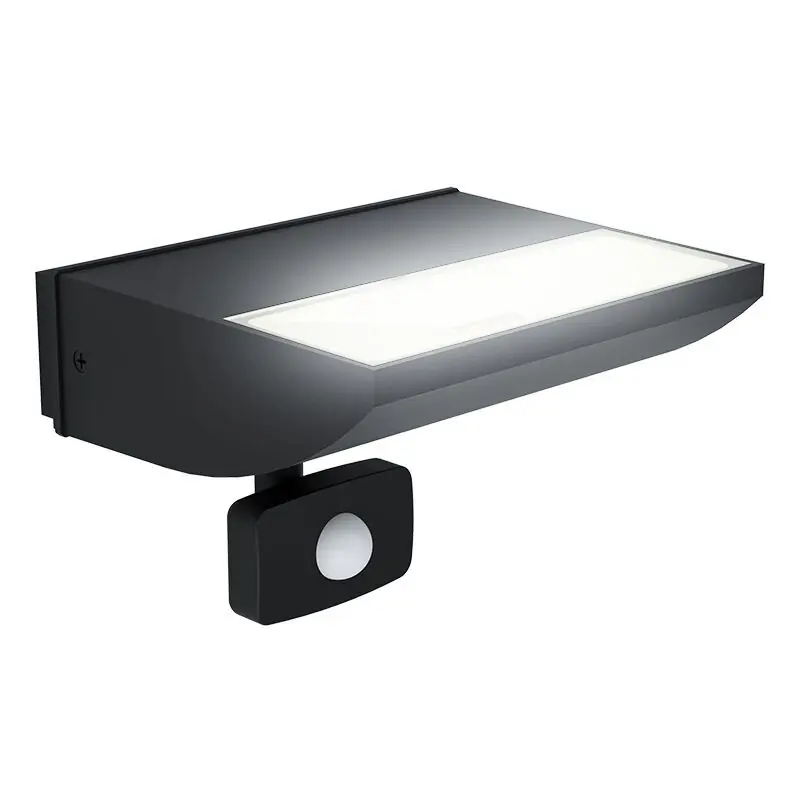 Schwarze moderne Außen Wandleuchte mit Bewegungsmelder Aluminium, Samuel, 10,5W, 3000K LED, IP44 Online Kaufen