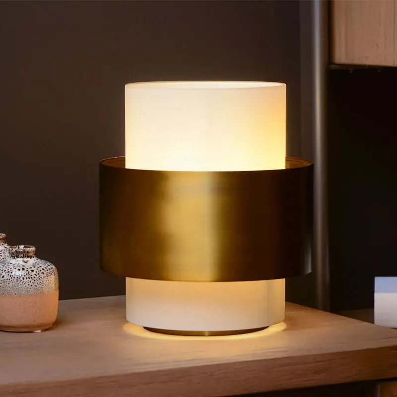 Goldene Tischleuchte Antik, Firmin, mit Schalter Heißes Angebot