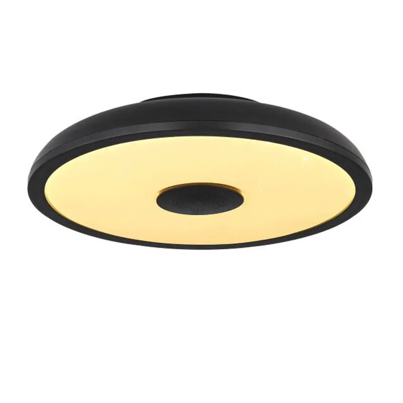 Schwarze moderne Deckenlampe Kunststoff, Musica, 18W, in Lichtfarbe einstellbare LED, IP44, mit Fernbedienung Rabatt