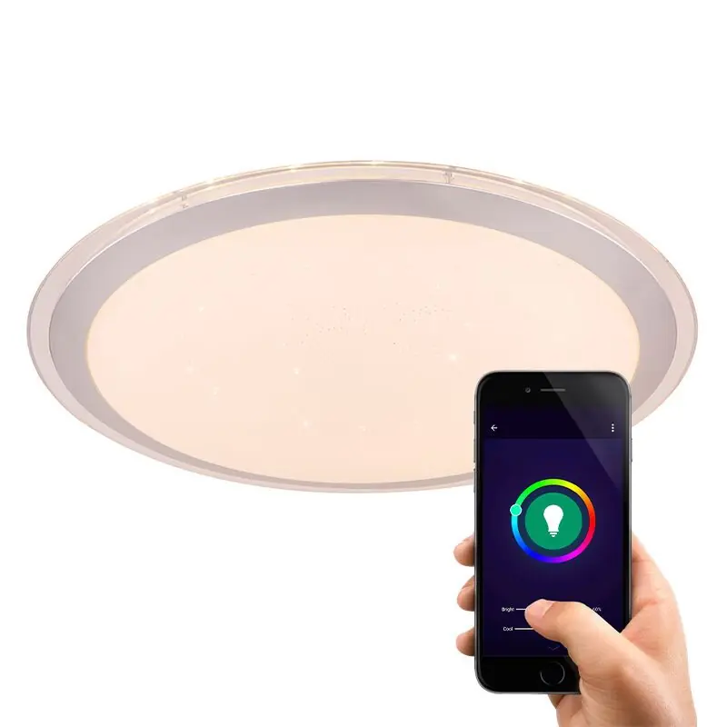 Weiße moderne Smart Deckenleuchte Metall, Vinay, 30W, RGBW LED Sonderaktion