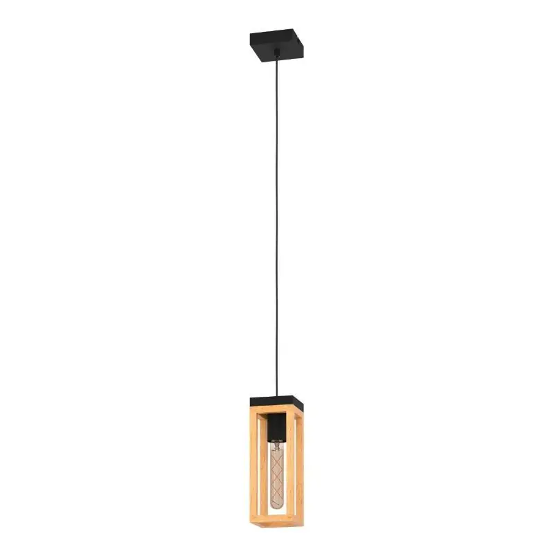 Echt Holz Pendelleuchte Braun, Jasmina, mit Schalter