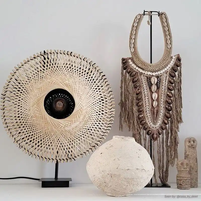 Wochenendangebot Rattan Tischleuchte Braun, Cordoba, mit Schalter