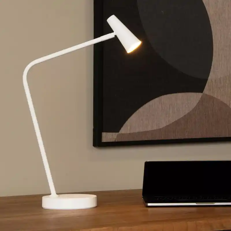 Neu Weiße aufladbare Tischlampe Modern, Stirling, 3W, 2700K LED, mit Touch-Dimmer