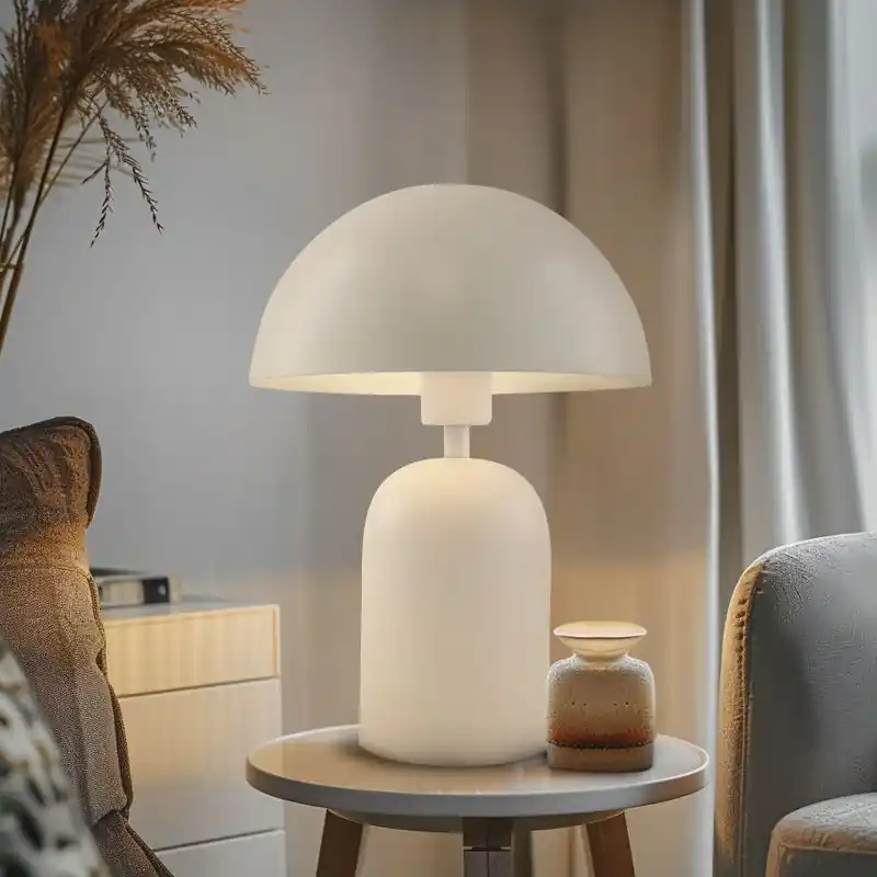 Moderne Tischleuchte Weiß, Isha, mit Schalter Markenprodukt