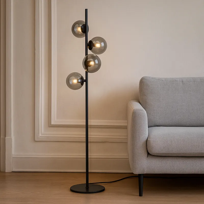 Sofort Bestellen Design Stehlampe Grau, Remo, mit Schalter