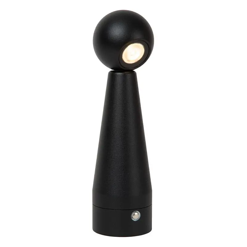 Aktuell Schwarze aufladbare Tischlampe Modern, Ipsos, 3W, dim to warm LED, mit Touch-Dimmer