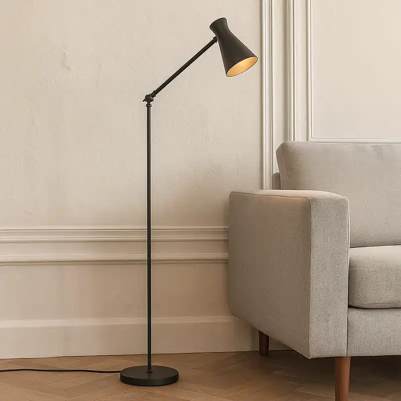 Markenprodukt Moderne Stehlampe Schwarz, Steve, mit Schalter