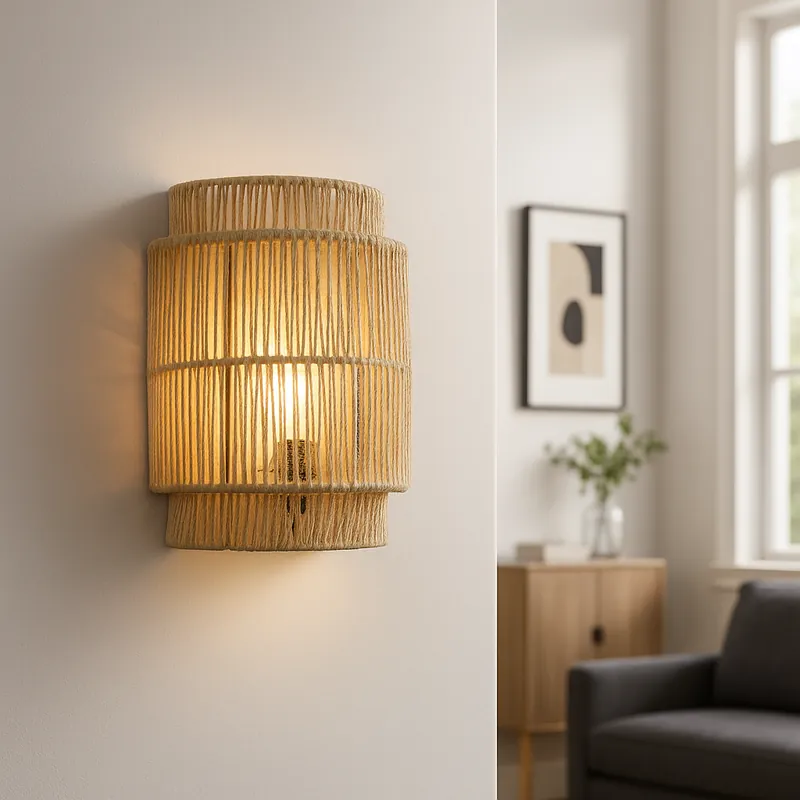 Begrenztes Angebot Japandi Wandleuchte Braun, Selena, mit Schalter