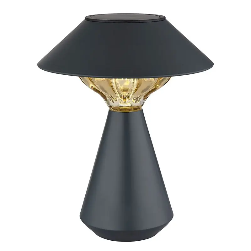 Begrenztes Angebot Schwarze moderne Solar Außen Tischlampe Kunststoff, Nasr, 0,06W, 3000K LED, IP44, mit Schalter