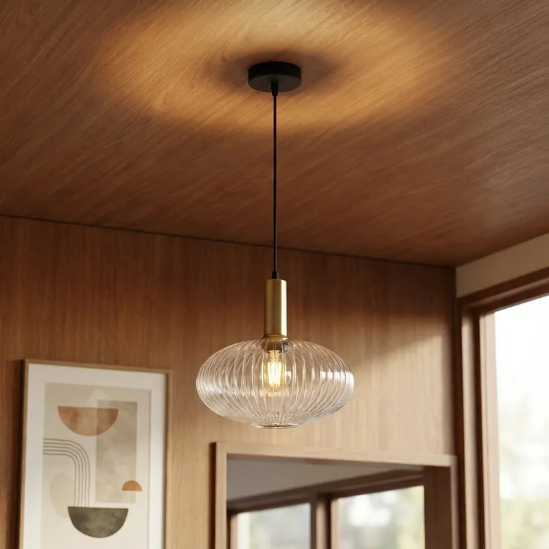 Retro Pendelleuchte Transparent, Charlois Online Kaufen