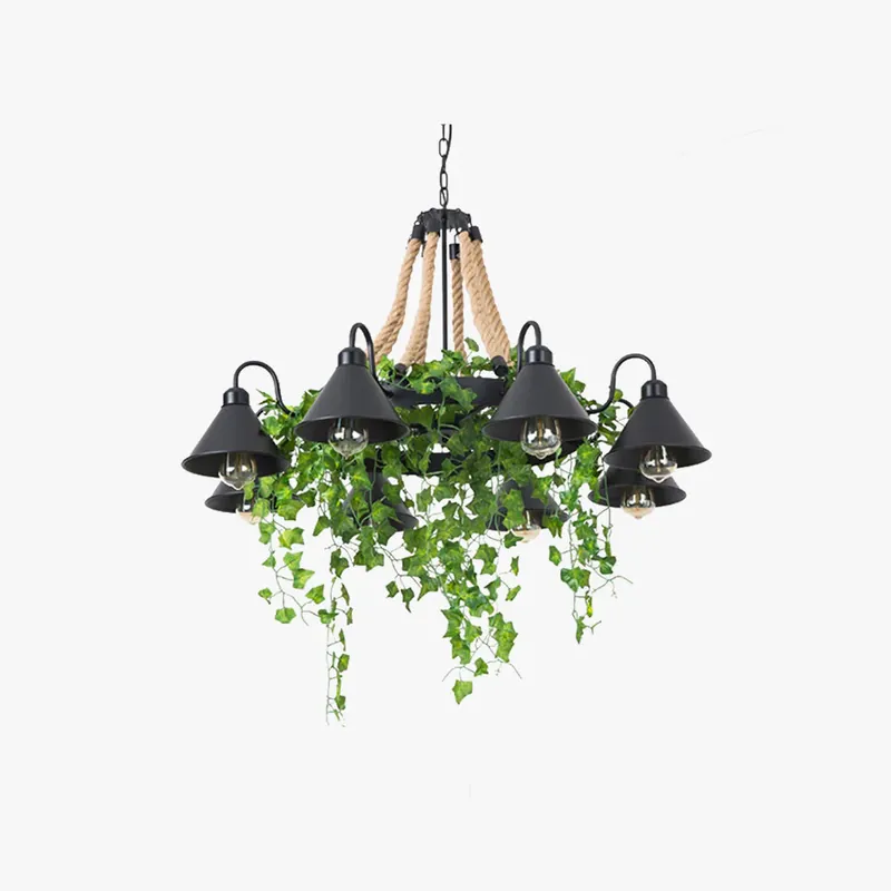 Heißes Angebot Valentina Retro LED Kronleuchter Schwarz Metall Restaurant/Bar/Wohnzimmer