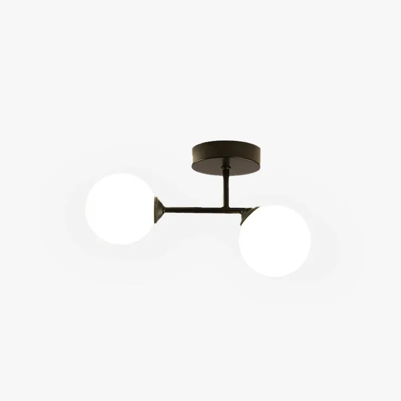 Valentina Modern LED Semi-Flush Deckenleuchte Kugel Schwarz/Gold Wohnzimmer Flur Metall&Glas Bestseller
