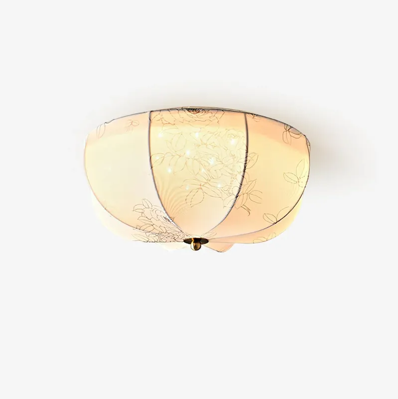 Ritta Retro Rund Metall Textil LED Deckenleuchte Schlafzimmer Studie D30CM Direktkauf