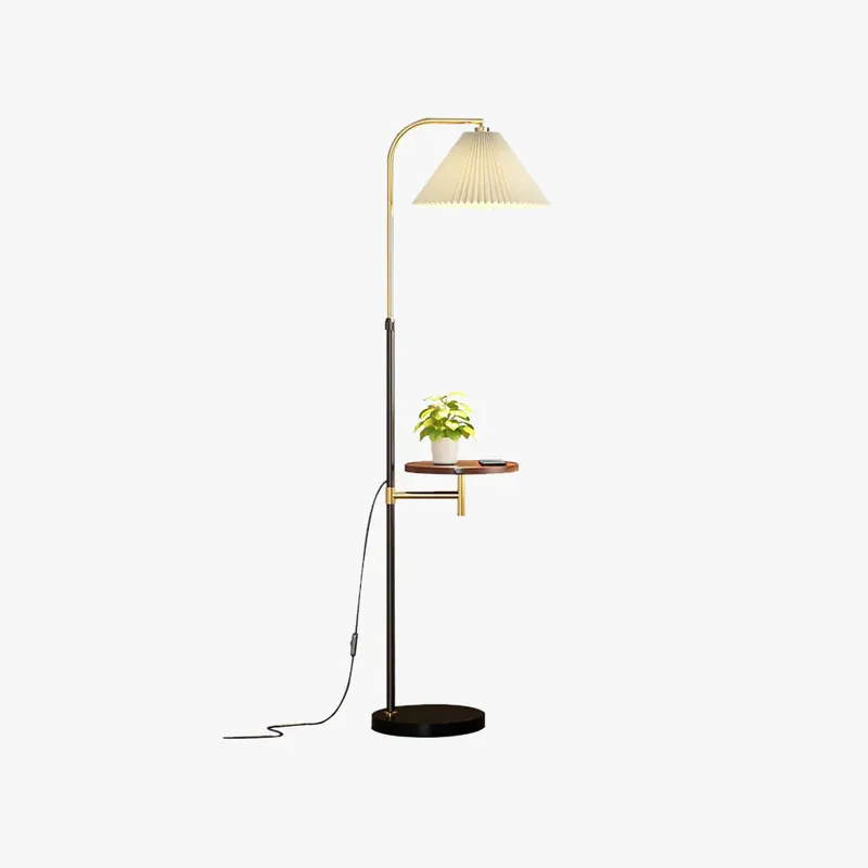 Muto Modern LED Stehlampe Gold/Schwarz Wohn/Schlaf/Arbeitszimmer Metall&Textil Highlight