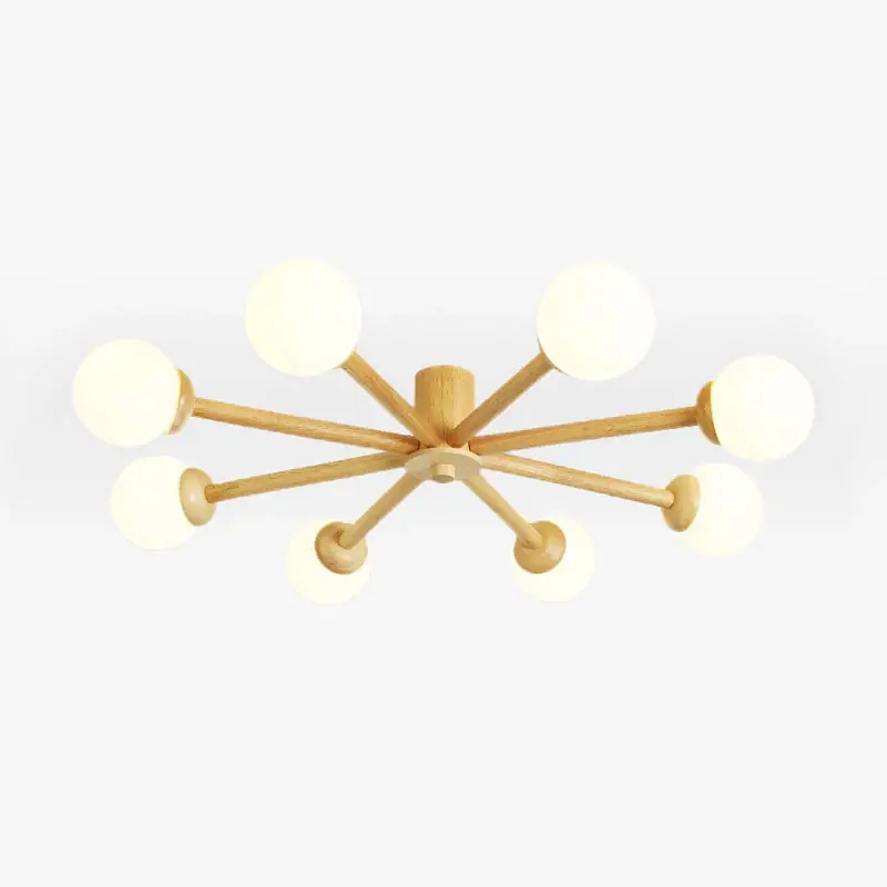 Sale Muto Modern LED Deckenleuchte Ess/Wohn/Schlafzimmer Holz/Glas KÖPFE6 A