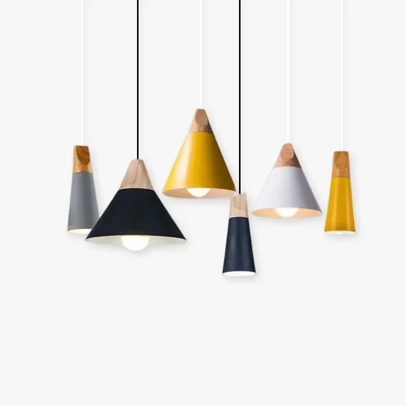 Valentina Modern LED Pendelleuchte Holz Metall Wohnzimmer Schlafzimmer D11CM Sonderaktion