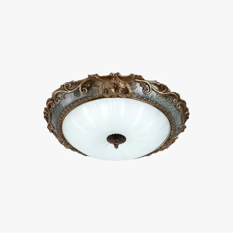 Arisha Vintage LED Deckenleuchte Wohn/Schlafzimmer Harz Glas DIA 30CM Sichere Zahlung