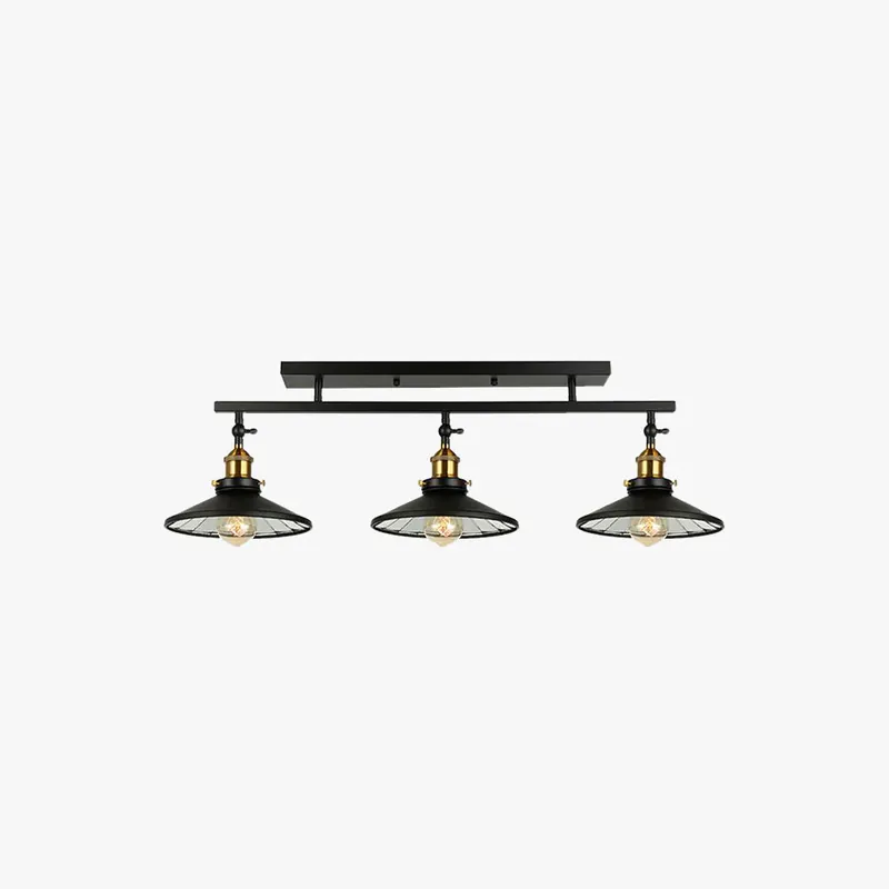 Direktkauf Kristy Vintage LED Deckenleuchte Schwarz Wohn/Schlaf/Esszimmer Metall 90CM Lang