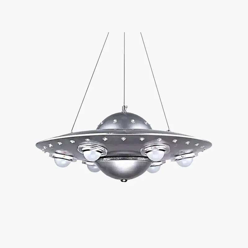Preisreduziert Silva Design UFO LED Pendelleuchte Silber Schlaf/Kinderzimmer Metall&Glas ∅ 50CM