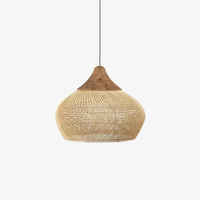 Evelyn Pendelleuchte aus geflochtenem Rattan für das Wohnzimmer Modell A D60cm Günstig
