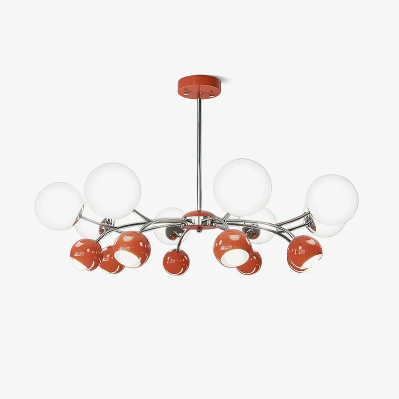 Versand Am Gleichen Tag Lustra Kronleuchter Chrome Rot Creme Globus 4+4Köpfe ∅ 21.7″ x H 19.7″ / D 55cm x H 50cm