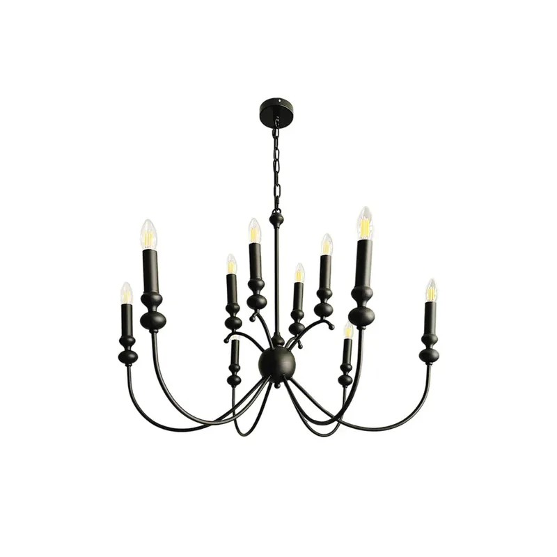 Crest Vintage Industrie Schwarz Kronleuchter Must-Have