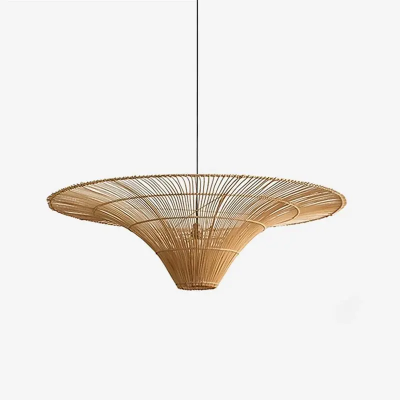 Juvia Pendelleuchte Rattan Natur Handgeflochten Breiter Schirm Ø 60cm Bestseller