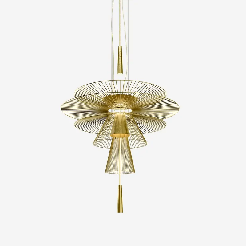 Kronleuchter Skulptural Geschichtet Draht Rahmen Statement Kühn Modern Mittelpunkt D 40cm x H 70cm / ∅ 15.7″ x H 27.5″ Direkt Vom Hersteller
