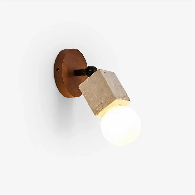 Preisknaller Ritta Niedliche Travertin Wandleuchte Holzplatte W 10cm x H 24cm