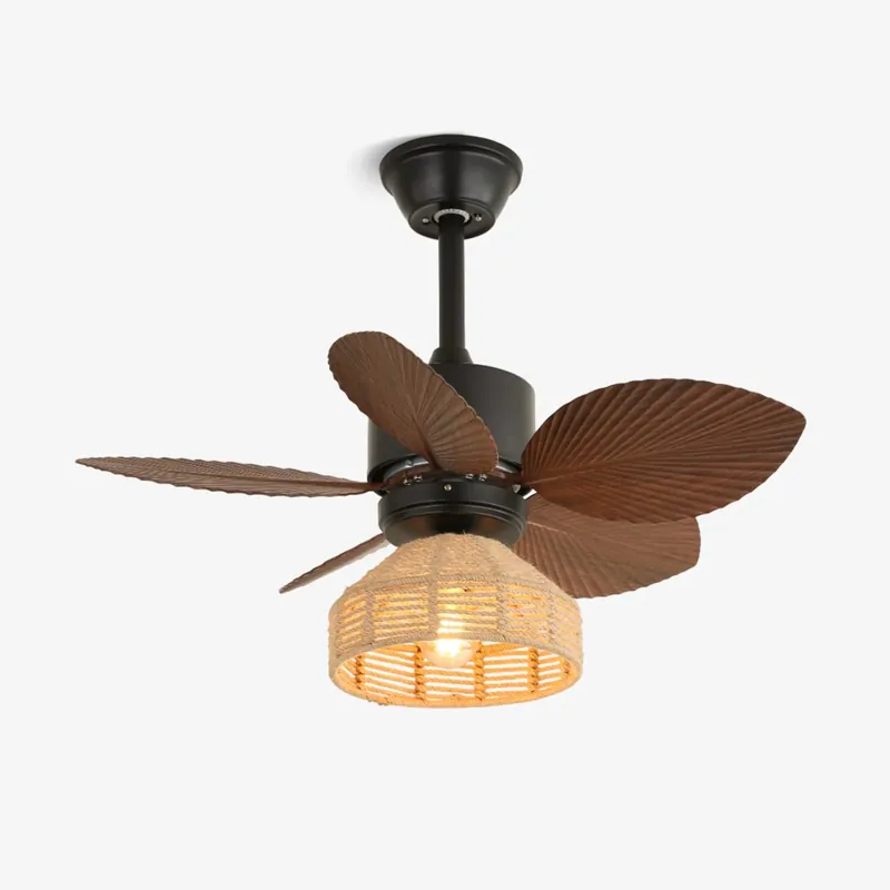 Bestpreis Rivora Tropische Rattan-Deckenventilatorleuchte
