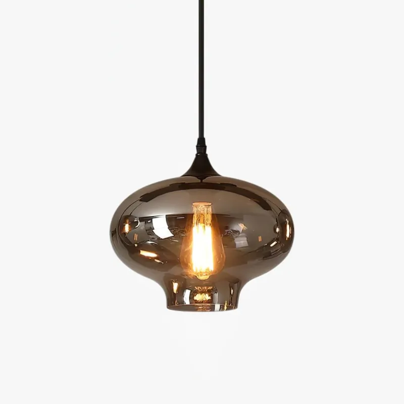 Billig June Minimalistische Flaschen-Glas-Pendelleuchte in Rauchgrau 1-Flammig A