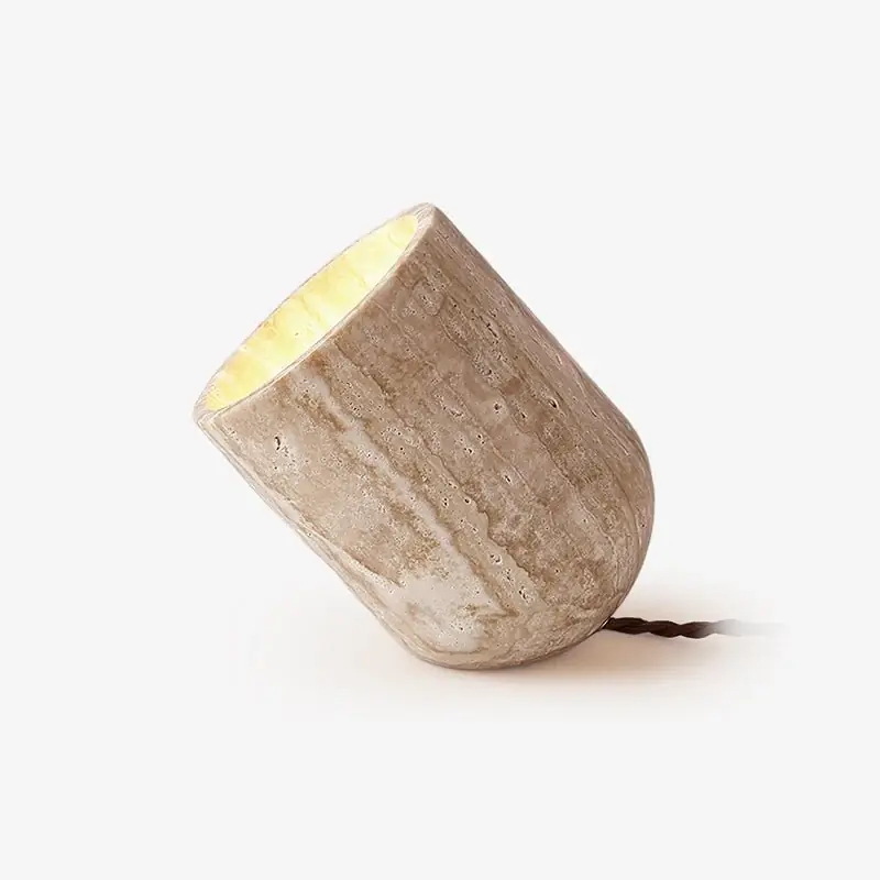 Schneller Versand Mysilarae Konisch Block Travertin Tischlampe