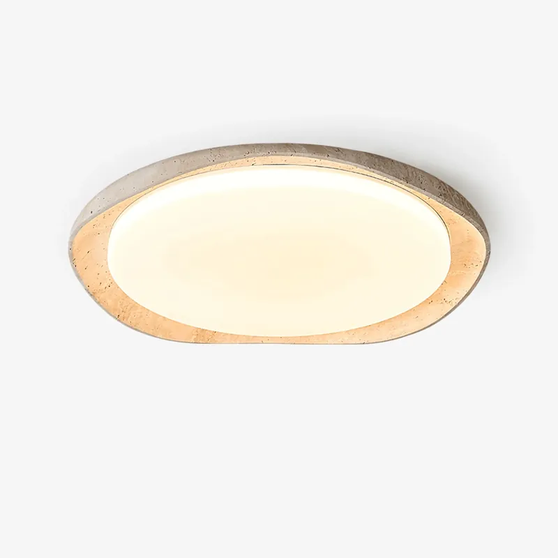 Expressversand Adoros Rand-Kreis Travertin Deckenleuchte Ø 43 cm x H 5.5 cm