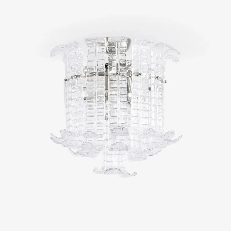 Aktuell Aurora Deckenleuchte Aus Klarem Murano-Glas Aufbauend Dia 52cm x H 53cm