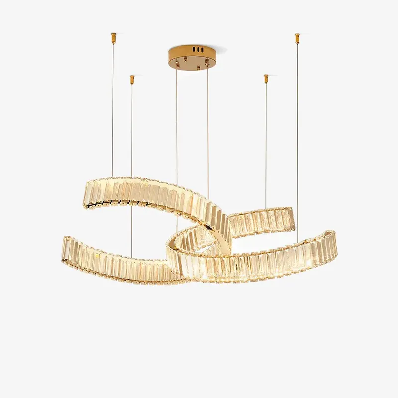 Markenprodukt Lustra Kronleuchter Spirale Kristall Gold Glam L 80cm x W 50cm x H 150cm