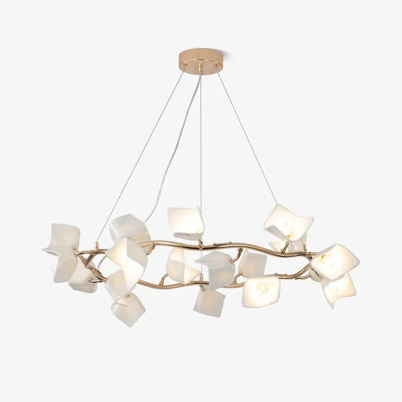 Mega-Angebot Arthearae Postmoderner Luxus-Kronleuchter aus Flora-Keramik Durchmesser 60 cm x Höhe 25 cm