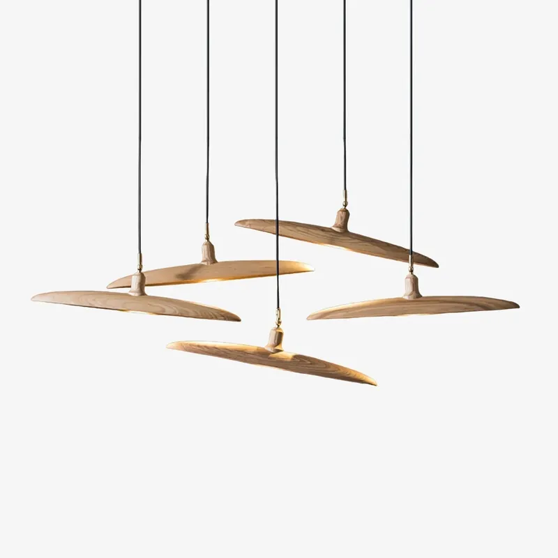 Direktkauf Zelirira Blade Holz Pendelleuchte 1 Kopf Durchmesser 68 cm x Höhe 12 cm