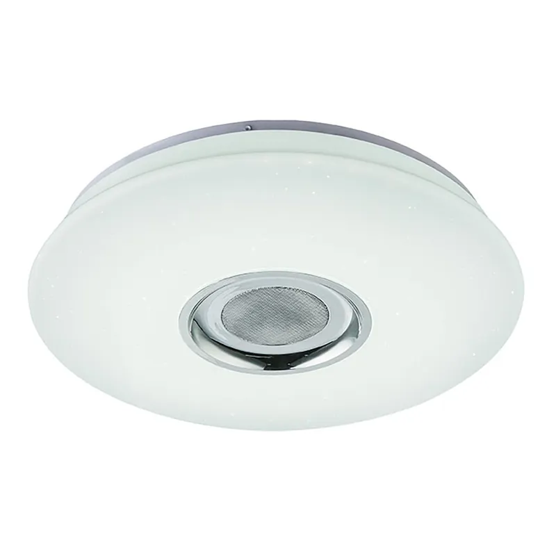 Sonderangebot Weiße Runde Deckenlampe Lautsprecher Kunststoff Globo Nicole