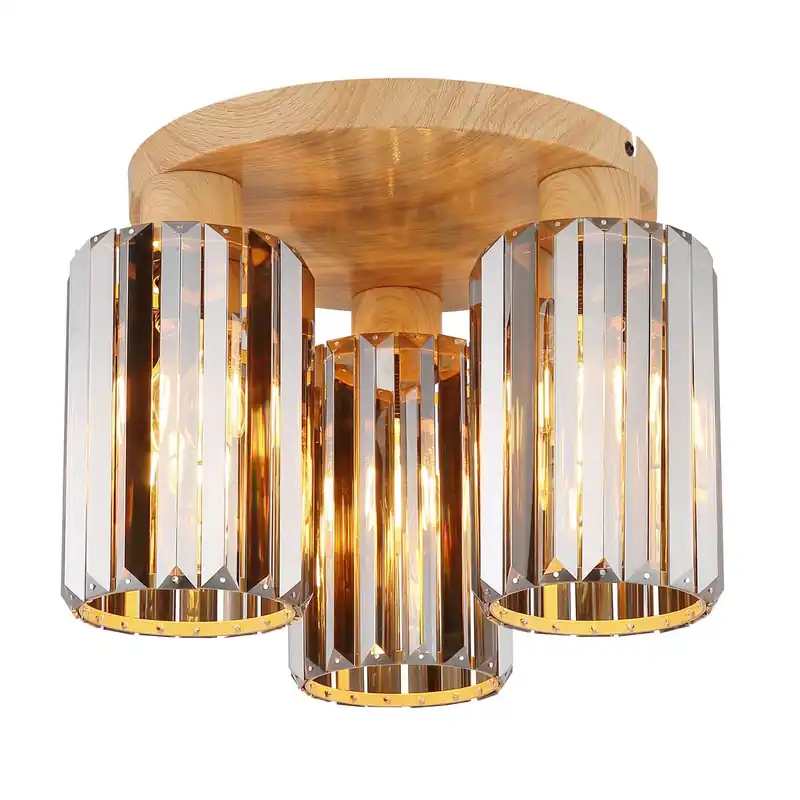 Sichere Zahlung Holzlook Deckenspotlampe mit Kristallen Run