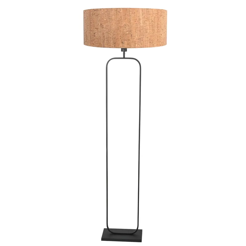 Letzte Chance Stehlampe mit schwarzem Gestell und beige Korkschirm 50 cm Steinhauer