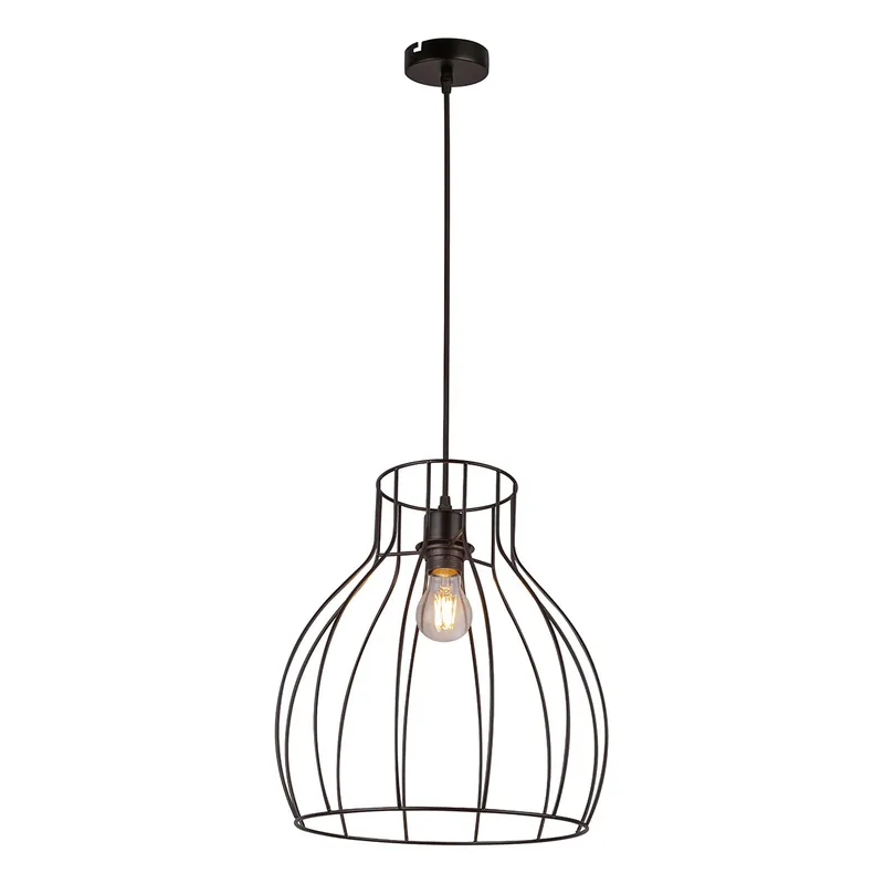 Runde schwarze Retro Hängelampe Globo Mina Saisonangebot