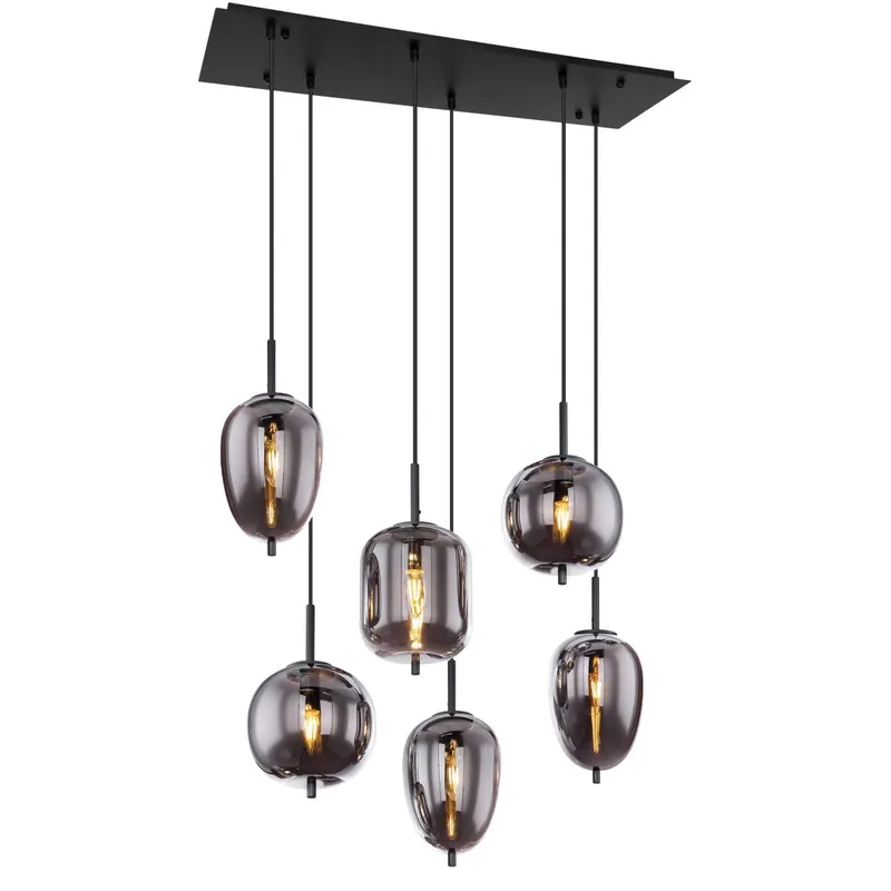 Super-Preis Einzigartige Pendelleuchte mit Rauchglas-Schirmen Blacky