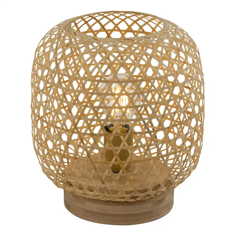 Neue Ware Runde Boho Tischlampe Natur Bambus Globo Mirena