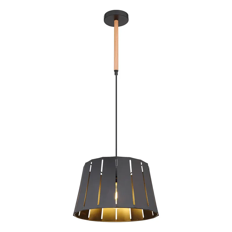 Schwarze Retro-Metall-Hängelampe Globo Luna Saisonangebot