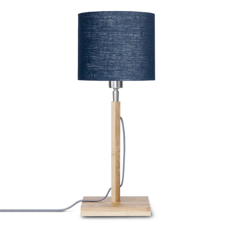 Neuheit Runde blaue Leinen skandinavische Tischlampe GOOD&MOJO Fuji