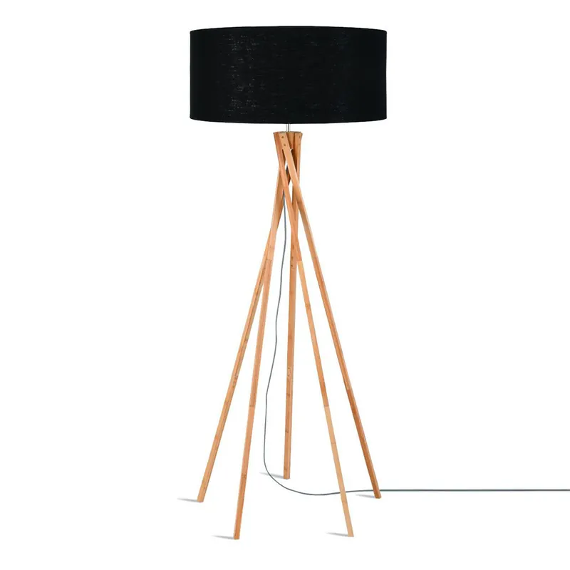 Finale Aktion Leinen schwarze bohemian Bambus Stehlampe GOOD&MOJO Kilimanjaro