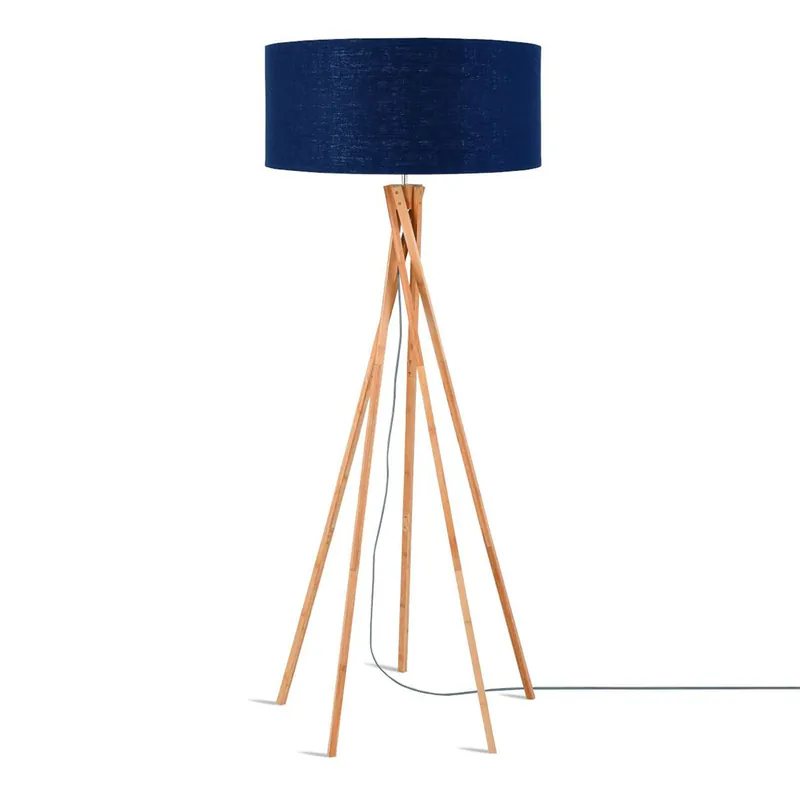 Expressversand Blaue bohemian Bambus Leinen Stehlampe GOOD&MOJO Kilimanjaro