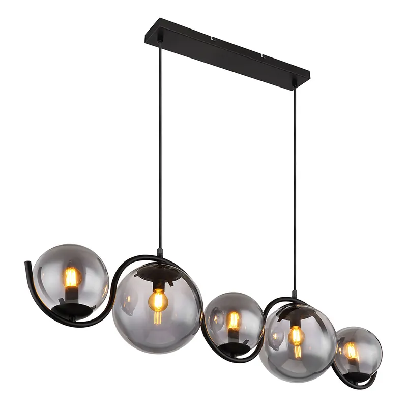 Moderne schwarze Metall-Hängelampe Globo Porry Preisreduziert