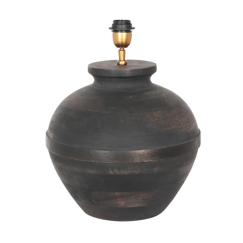 Kracherpreis Ländliche schwarze Holztischlampe Anne Light & Home Lyons